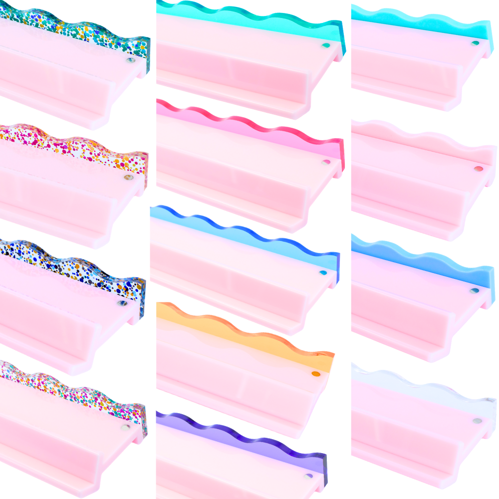 MAHJONG RACK PUSHERS - MAGNETIC  |  Premium Acrylic  |  Set of 4: Confetti-Wavy-Multi-Color