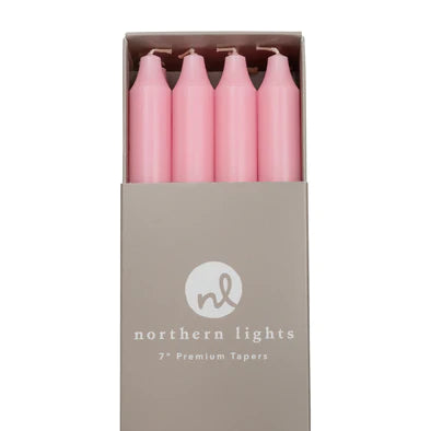 7" Tapers - Soft Pink Candles Northern Lights Candles  Paper Skyscraper Gift Shop Charlotte