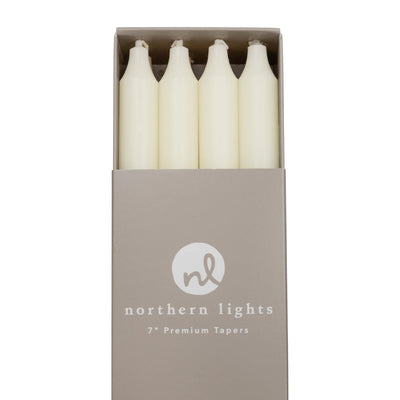 7" Tapers - Ivory Candles Northern Lights Candles  Paper Skyscraper Gift Shop Charlotte