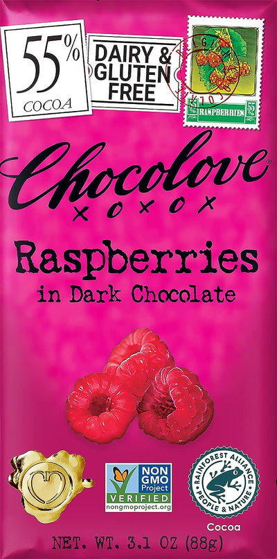 Chocolove 55% Dark Raspberry Bar Valentine's Day Redstone Foods  Paper Skyscraper Gift Shop Charlotte