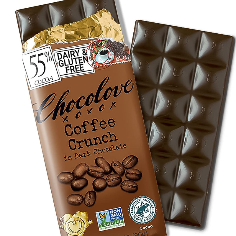 55% Dark Coffee Crunch Chocolove Bar