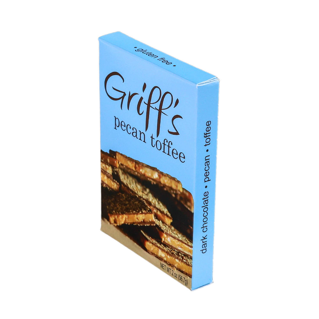 Griff's Pecan Toffee - 2oz Dark Chocolate Toffee Candy Griff's Toffee Paper Skyscraper Gift Shop Charlotte