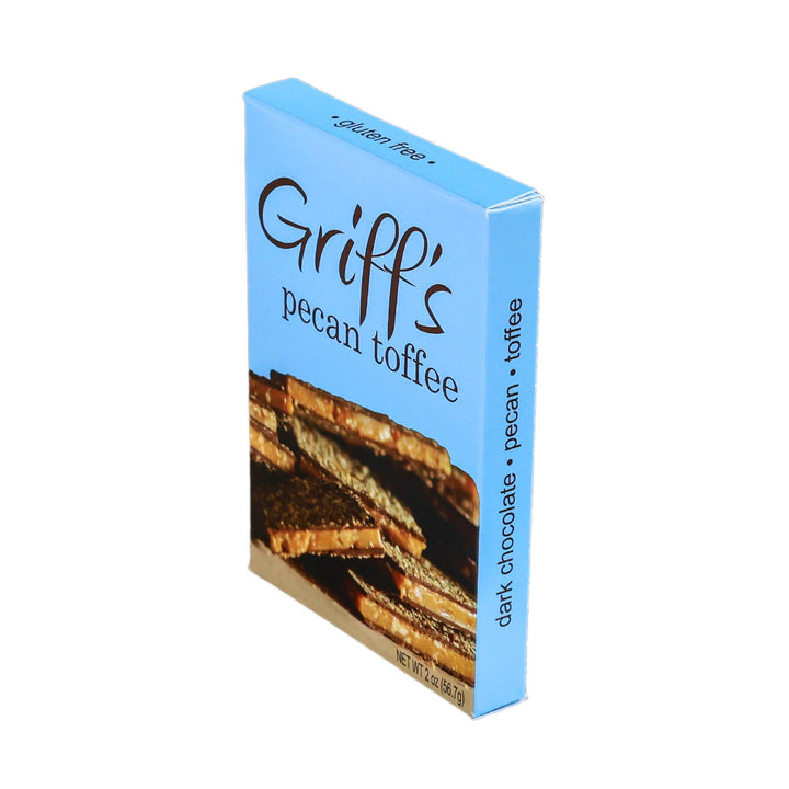 Griff's Pecan Toffee - 2oz Dark Chocolate Toffee Candy Griff's Toffee Paper Skyscraper Gift Shop Charlotte
