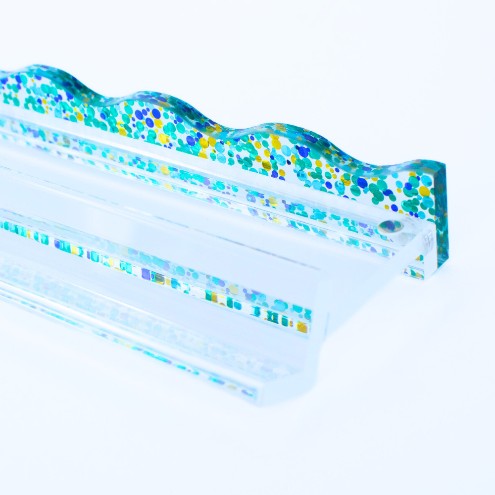 MAHJONG RACK PUSHERS - MAGNETIC  |  Premium Acrylic  |  Set of 4: Confetti-Wavy-Multi-Color