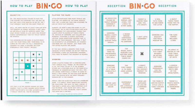 BM Bingo Book Bin-go Endure A Wedding