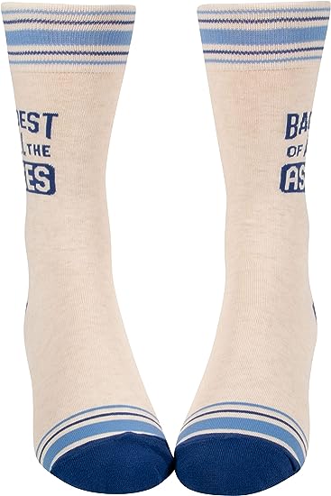Men's Socks | Baddest of Asses Socks Blue Q  Paper Skyscraper Gift Shop Charlotte