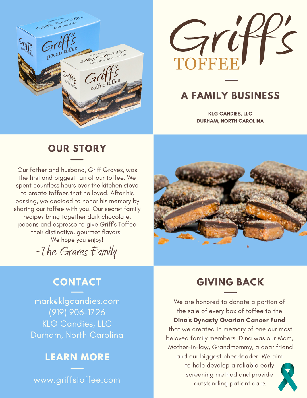 Griff's Pecan Toffee - 2oz Dark Chocolate Toffee Candy Griff's Toffee Paper Skyscraper Gift Shop Charlotte