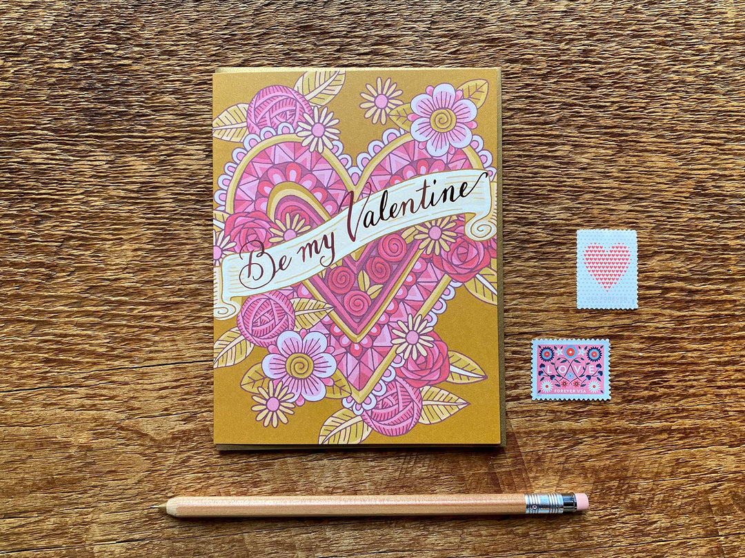 Be My Valentine Card Cards Noteworthy Paper & Press  Paper Skyscraper Gift Shop Charlotte