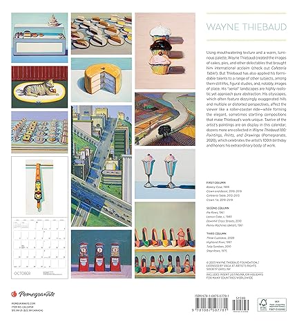 Wayne Thiebaud 2024 Wall Calendar Calendars Pomegranate  Paper Skyscraper Gift Shop Charlotte
