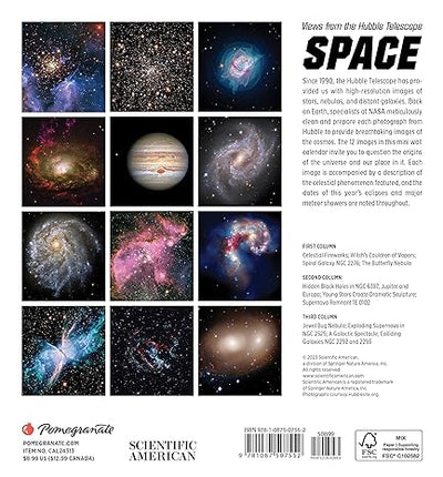 Space Views from the Hubble and James Webb Telescopes 2024 Wall Calendar Calendars Pomegranate  Paper Skyscraper Gift Shop Charlotte