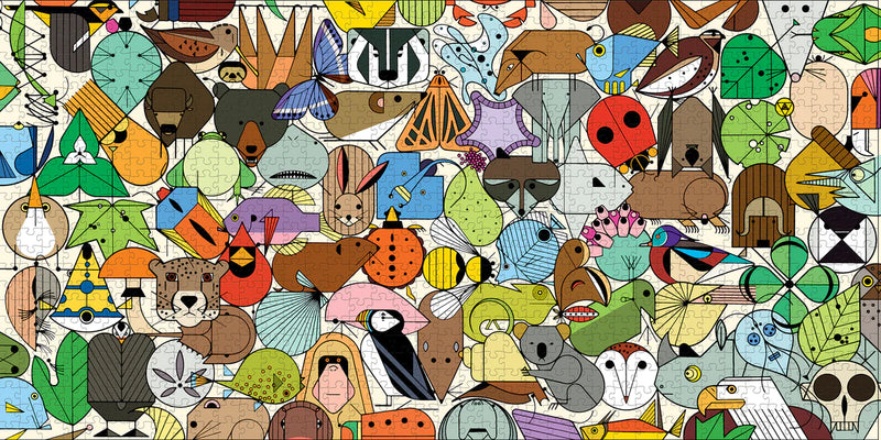 1000 Piece Jigsaw Puzzle | Charley Harper: Beguiled by the Wild Jigsaw Puzzles Pomegranate  Paper Skyscraper Gift Shop Charlotte