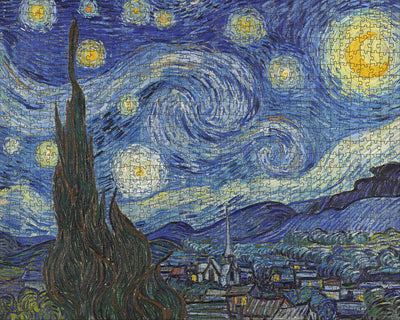 1000 Piece Jigsaw Puzzle | Vincent van Gogh The Starry Night Puzzles Pomegranate  Paper Skyscraper Gift Shop Charlotte