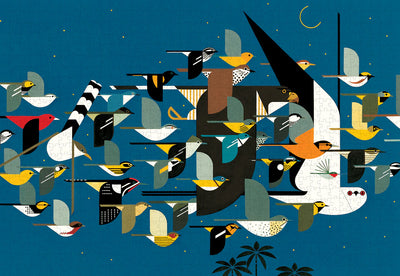 1000 Piece Jigsaw Puzzle  | Charley Harper Mystery of the Missing Migrants Puzzles Pomegranate  Paper Skyscraper Gift Shop Charlotte