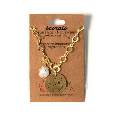 Zodiac Star Sign Necklace- SCORPIO Jewelry Fair Anita  Paper Skyscraper Gift Shop Charlotte