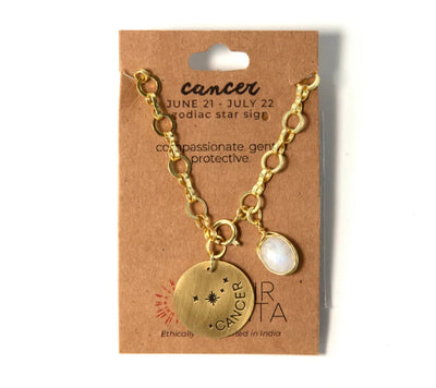 Zodiac Star Sign Necklace- CANCER Jewelry Fair Anita  Paper Skyscraper Gift Shop Charlotte