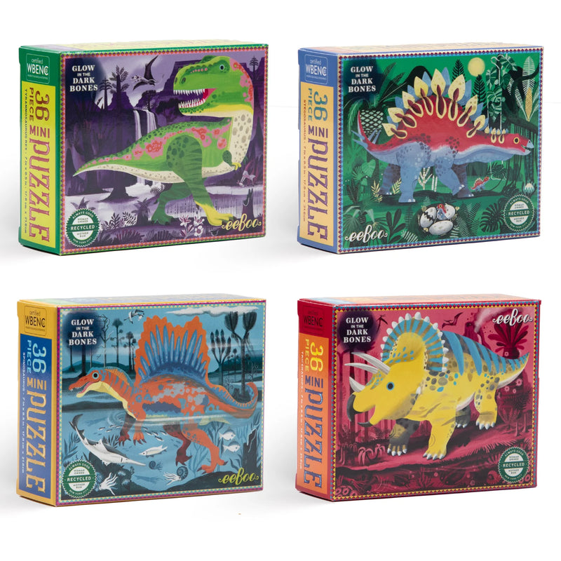36 Piece Mini Puzzle | Dinosaurs Puzzles Eeboo  Paper Skyscraper Gift Shop Charlotte