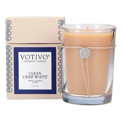 Aromatic Candle | 6.8oz | Clean Crisp White Candle Votivo  Paper Skyscraper Gift Shop Charlotte