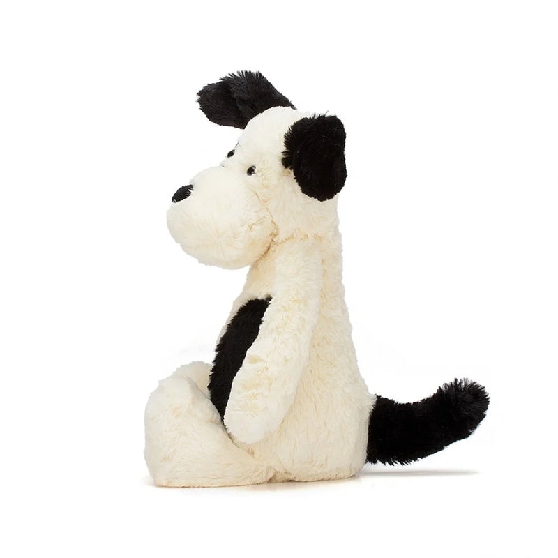 Bashful Black & Cream Puppy | Medium Stuffed Animals Jellycat  Paper Skyscraper Gift Shop Charlotte