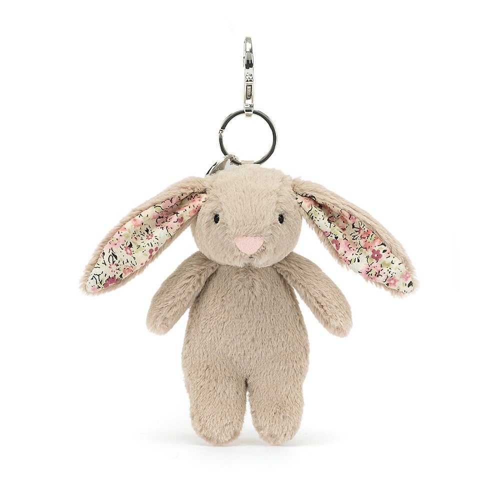 Blossom Beige Bunny Bag Charm Stuffed Animal Jellycat  Paper Skyscraper Gift Shop Charlotte