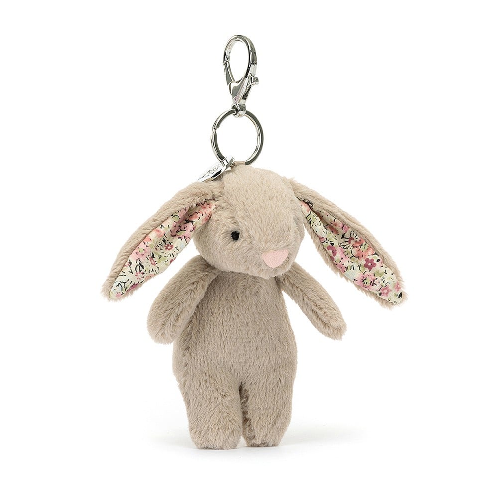 Blossom Beige Bunny Bag Charm Stuffed Animal Jellycat  Paper Skyscraper Gift Shop Charlotte