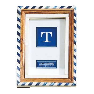 Blue and White Frame 4x6  Two's Company  Paper Skyscraper Gift Shop Charlotte