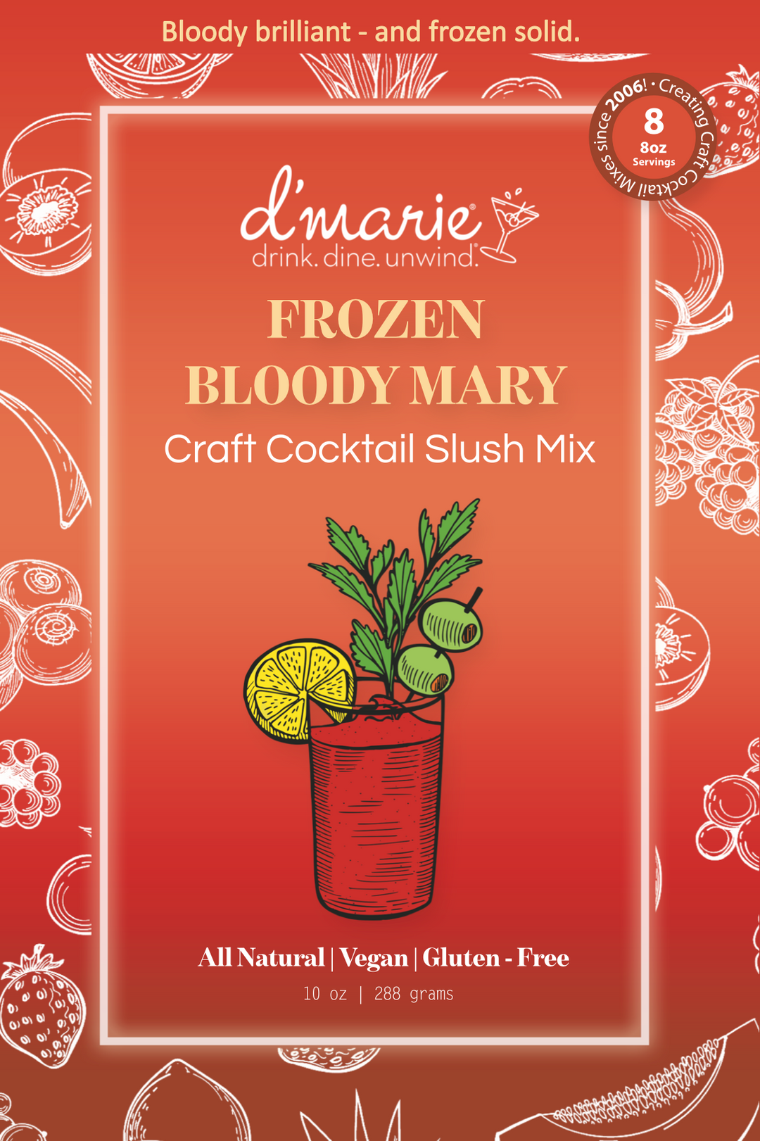 Frozen Bloody Mary Craft Cocktail Slush Mix - 10oz Pouch