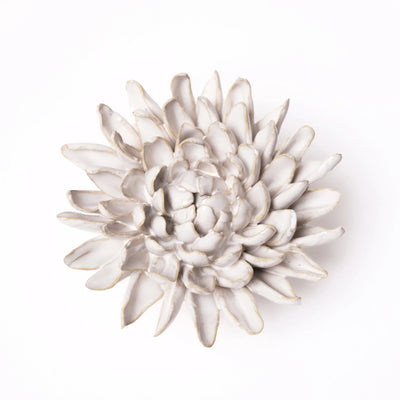 Chrysanthemum Ivory Ceramic Flower Home Decor CHIVE  Paper Skyscraper Gift Shop Charlotte