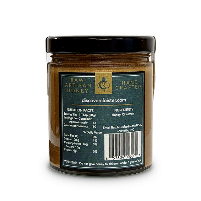 Whipped Honey with Cinnamon 9oz Local Food Cloister Honey  Paper Skyscraper Gift Shop Charlotte