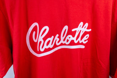 Reworn Charlotte T-Shirt | Red Apparel Reworn  Paper Skyscraper Gift Shop Charlotte