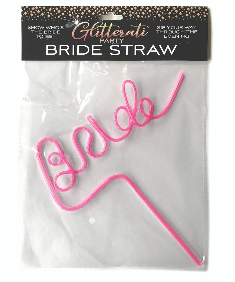 Glitterati Bride Straw- Pink Partyware Little Genie  Paper Skyscraper Gift Shop Charlotte