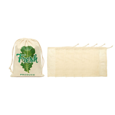 Cotton Mesh Produce Bags | Set of 5 Kitchen Kikkerland  Paper Skyscraper Gift Shop Charlotte