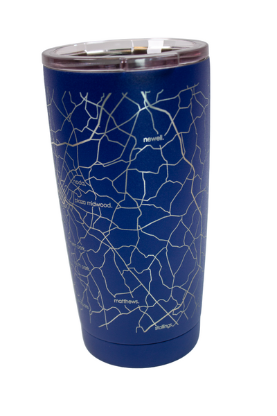 Charlotte Map Insulated Pint Tumbler Midnight Blue
