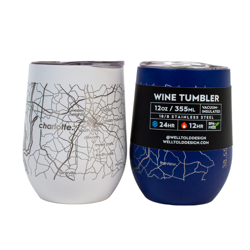 Charlotte Map Insulated Wine Tumbler