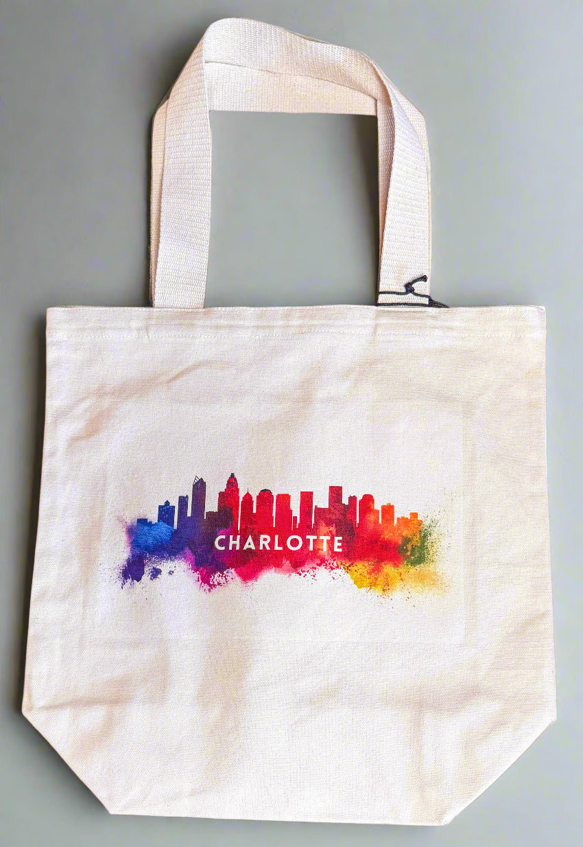 Abstract Skyline Charlotte Tote Apparel & Accessories - Tote Bags Lantern Press Paper Skyscraper Gift Shop Charlotte
