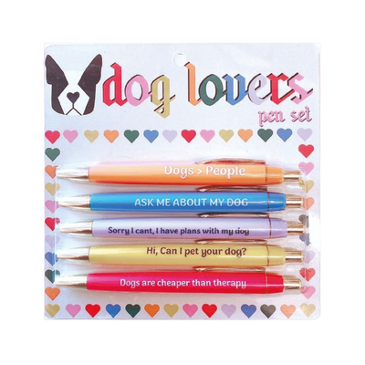 Dog Lovers Pen Set  FUN CLUB  Paper Skyscraper Gift Shop Charlotte