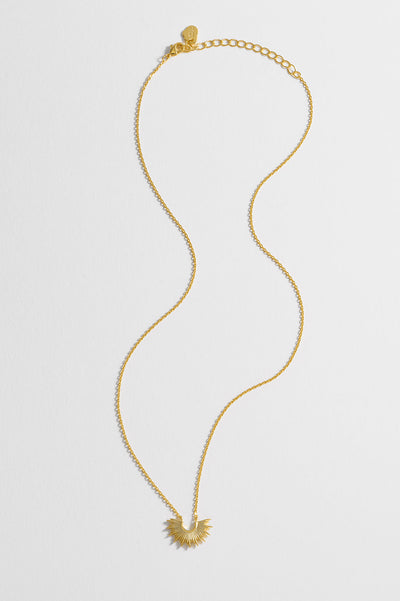 Half Sunburst Necklace - Gold Plated Jewelry Estella Bartlett Ltd  Paper Skyscraper Gift Shop Charlotte