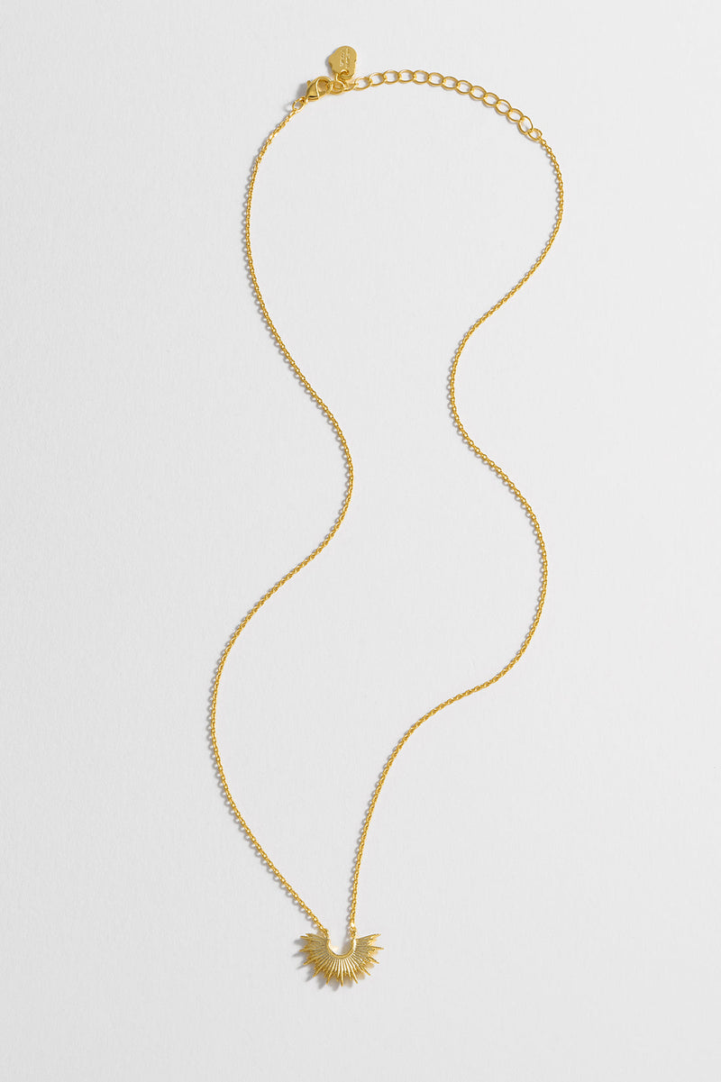 Half Sunburst Necklace - Gold Plated Jewelry Estella Bartlett Ltd  Paper Skyscraper Gift Shop Charlotte