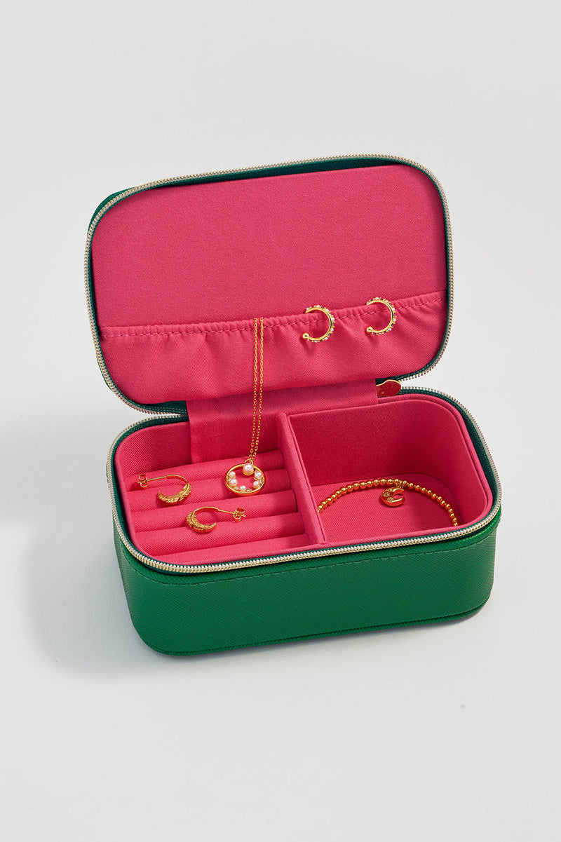 Mini Jewelry Box - Contrast Satin Green Jewelry Estella Bartlett Ltd  Paper Skyscraper Gift Shop Charlotte