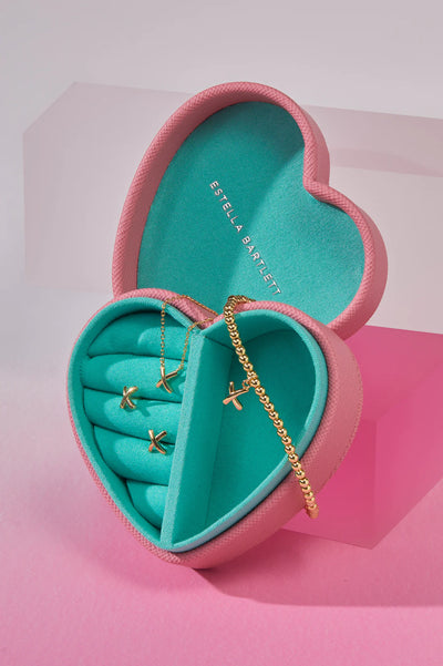 Pink Saffiano Mini Heart Box Jewelry Storage Estella Bartlett Ltd  Paper Skyscraper Gift Shop Charlotte