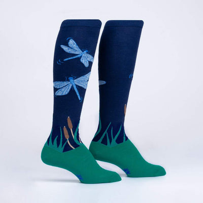 Dragonfly By night Knee High Socks Sock It To Me  Paper Skyscraper Gift Shop Charlotte