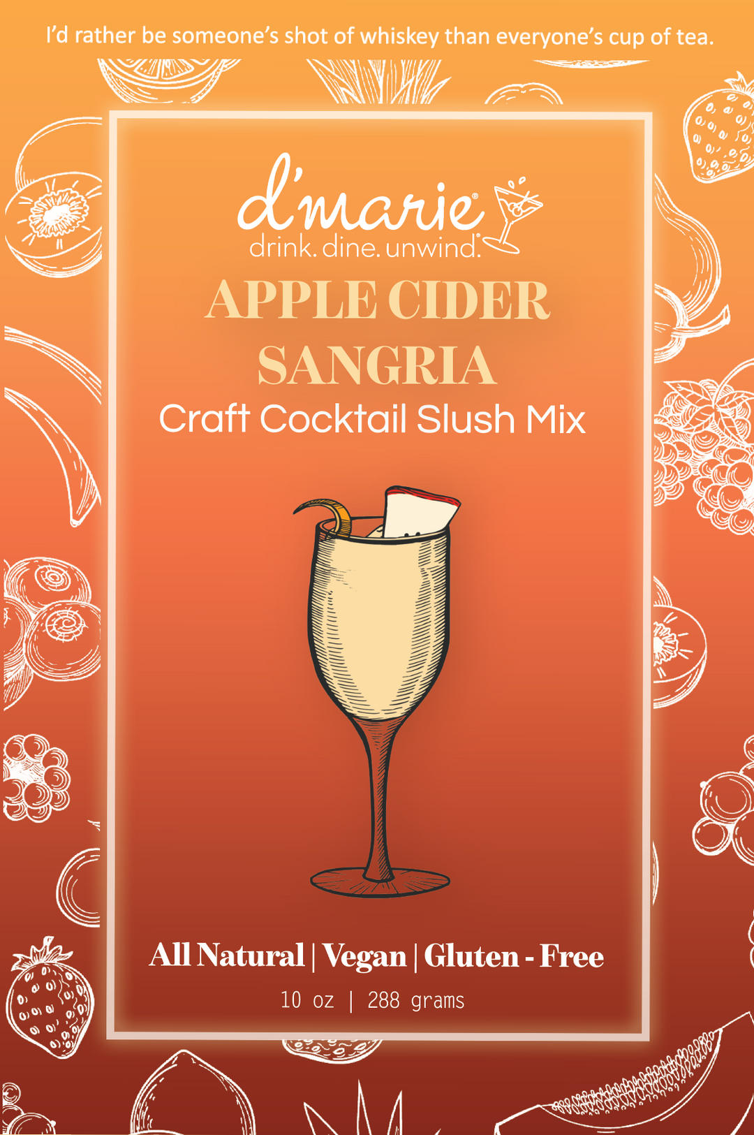 Apple Cider Sangria Craft Cocktail Slush Mix - 10oz Pouch Food & Beverages Dmarie Paper Skyscraper Gift Shop Charlotte