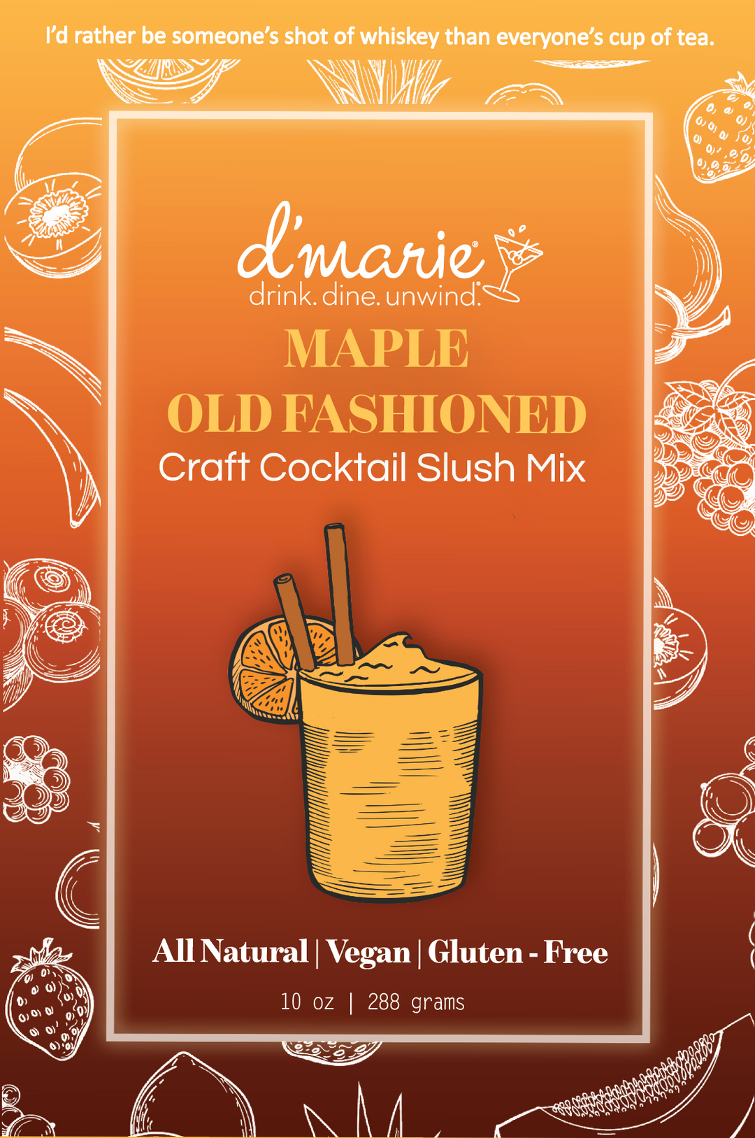 Maple Old Fashioned Craft Cocktail Slush Mix - 10oz Pouch Food & Beverages Dmarie Paper Skyscraper Gift Shop Charlotte