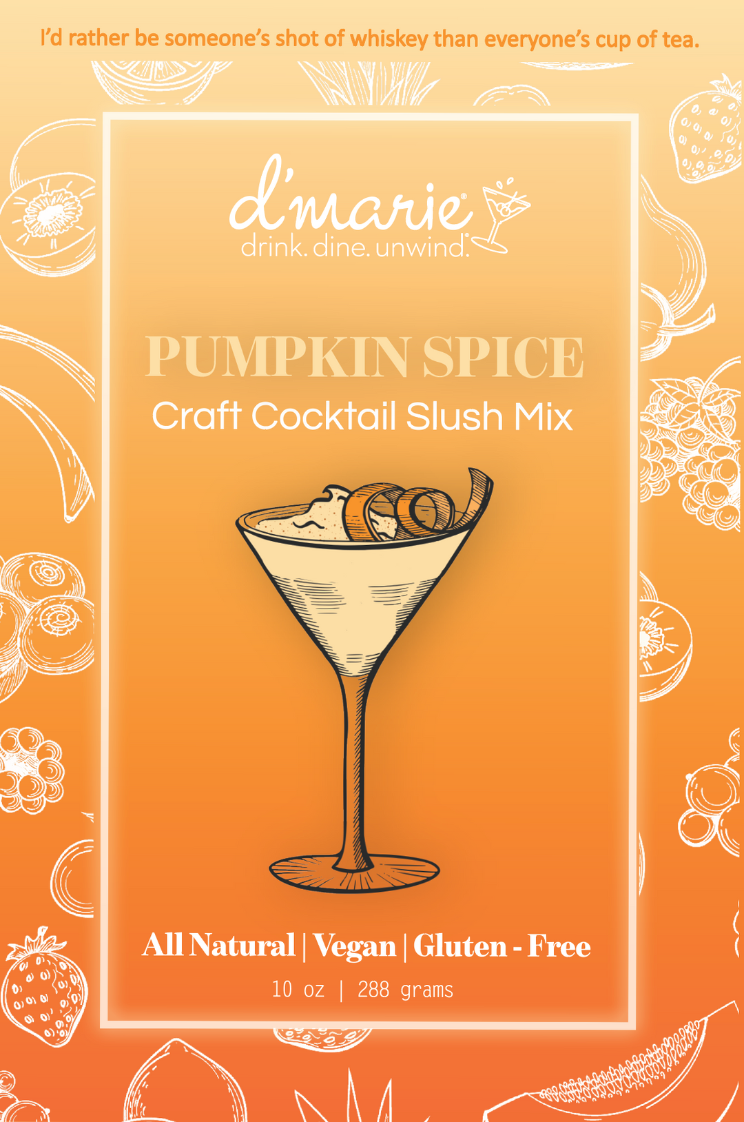Pumpkins Spice Craft Cocktail Slush Mix - 10oz Pouch Food & Beverages Dmarie Paper Skyscraper Gift Shop Charlotte
