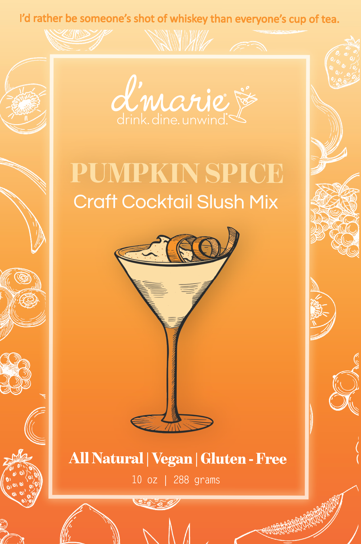 Pumpkins Spice Craft Cocktail Slush Mix - 10oz Pouch Food & Beverages Dmarie Paper Skyscraper Gift Shop Charlotte