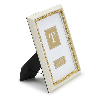 Gold Beaded 5 x 7 Photo Frame Frame Two's Company  Paper Skyscraper Gift Shop Charlotte