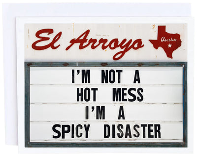 Spicy Disaster  | Just Because Card Cards El Arroyo  Paper Skyscraper Gift Shop Charlotte