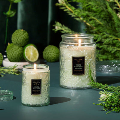 Holiday White Cypress | Small Jar Candle