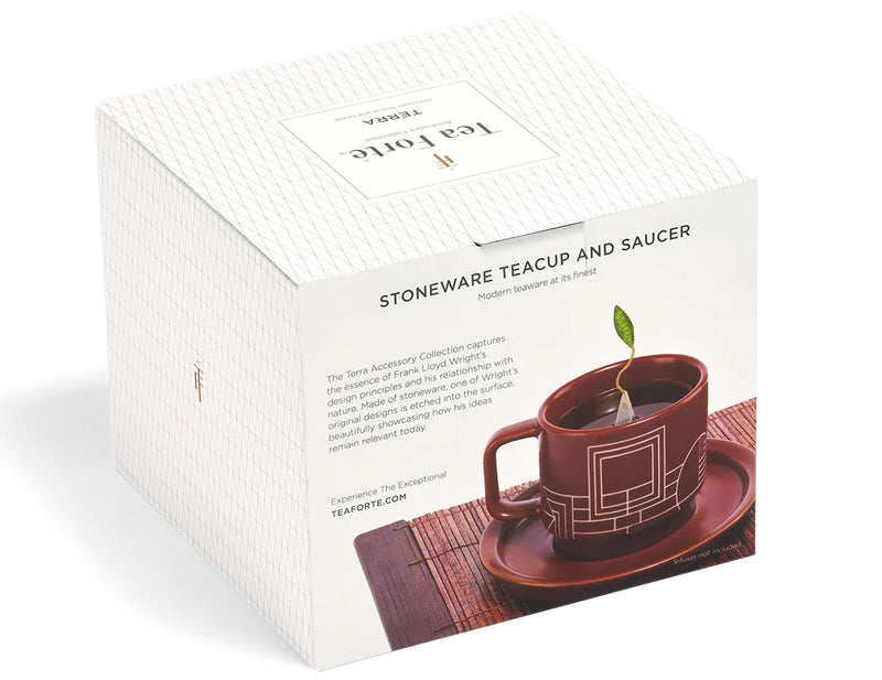 Frank Lloyd Wright Terra Teacup and Saucer Tea Tea Forte  Paper Skyscraper Gift Shop Charlotte