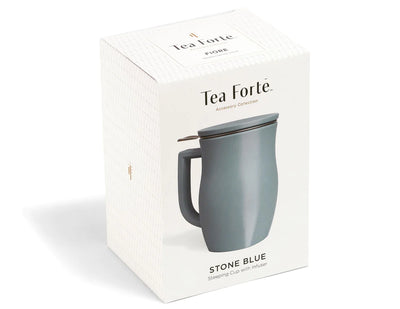 Fiore Steeping Cup with Infuser Stone Blue Tea Tea Forte  Paper Skyscraper Gift Shop Charlotte
