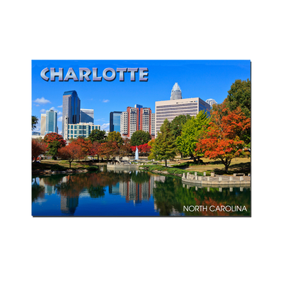 Horizontal Metal Magnet - Charlotte's Marshall Park Magnets My City Souvenirs  Paper Skyscraper Gift Shop Charlotte